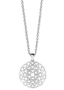 Kette mit Anh&auml;nger Firetti "Schmuck Geschenk Herzen", silber (edelstahlfarben), Halsketten, Damen, Edelstahl, L: 50 B: 1,4mm, Kette mit Anh&auml;nger, B:1,4mm