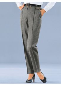 Webhose COME ON, Damen, Gr. 46, Normalgr&ouml;&szlig;en, grau (hellgrau, meliert), 96% Schurwolle, 4% Elasthan, unifarben, lang, Hosen Webhose