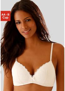 Bralette-BH Nuance, Damen, Gr. 70, Cup B, beige (creme), Spitze, Obermaterial: 60% Polyamid, 35% Polyester, 5% Elasthan, BHs Bralette-BH, ohne B&uuml;gel mit Spitze, Dessous
