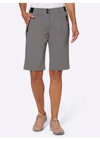 Bermudas Casual Looks, Damen, Gr. 46, Normalgr&ouml;&szlig;en, grau (anthrazit), 95% Polyamid, 5% Elasthan, unifarben, kurz, Hosen Bermudas