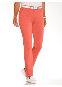 Bequeme Jeans Casual Looks, Damen, Gr. 46, Normalgr&ouml;&szlig;en, orange (koralle), 96% Baumwolle, 4% Elasthan, unifarben, lang, Jeans Bequeme Jeans
