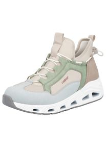 Slip-On Sneaker RIEKER SPORT, Damen, Gr. 43, pastellfarben, Lederimitat, Textil, mehrfarbig, Schuhe Slip-On Sneaker, High Top Sneaker, Schlupfschuh mit Schnellverschluss hinten