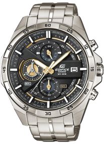 Chronograph CASIO EDIFICE, silber (silberfarben, schwarz, gold), Armbanduhren, Herren, Chronograph, Quarzuhr,Armbanduhr,Herrenuhr, bis10 bar wasserdicht, Edelstahlarmband