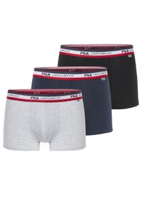 Boxershorts Fila "MAN BOXER SHORTS", Herren, Gr. L, bunt (mix), Obermaterial: 95% Baumwolle, 5% Elasthan, bedruckt, unifarben mit Farbeinsatz, k&ouml;rpernah, Unterhosen Boxershorts, elastischer Logo-Webbund, ohne Eingriff