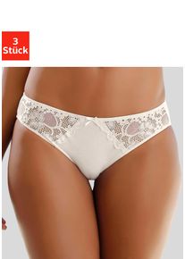 Slip Petite Fleur, Damen, Gr. 32/34, 3 Stk., braun (braun, toffee, puder), Microtouch, Obermaterial: 86% Polyester, 14% Elasthan, k&ouml;rpernah, Unterhosen Slip, mit leicht transparenter Jacquardspitze an den Seiten, Topseller