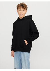 Jack & Jones Kapuzensweatshirt JACK & JONES JUNIOR "JJEURBAN EDGE SWEAT HOOD NOOS JNR", Jungen, Gr. 128, schwarz, angeraute Sweatware, Obermaterial: 70% Baumwolle, 30% Polyester, unifarben, loose fit normal, Rippb&uuml;ndchen, Sweatshirts Kapuzensweatshirt
