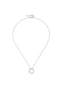 Kette mit Anh&auml;nger Firetti "Schmuck Geschenk Silber 925 Halsschmuck Ankerkette Kreis rund", silberfarben, ros&eacute;, blau, gr&uuml;n, rose peach, lavendel, pink, Halsketten, Damen, Silber 925 (Sterlingsilber), L: 45 B: 1mm, Kette mit Anh&auml;nger, mit Zirkonia (synth.), Korund (synth.), B:1mm