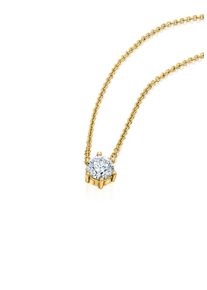 Goldkette ONE ELEMENT "0.2 ct Diamant Brillant Halskette Rundankerkette aus 585 Gelbgold 45 cm &Oslash; 0,8 mm" Gr. 45, gold, Halsketten, Damen, mit Brillant, Gelbgold 585, Goldkette
