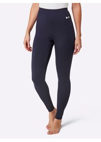 Leggings feel good, Damen, Gr. 44/46, Normalgr&ouml;&szlig;en, blau (marine), 95% Baumwolle, 5% Elasthan, unifarben, Hosen Leggings