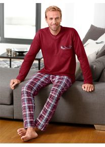 TopTen Schlafanzug TOP TEN, Herren, Gr. 44/46, rot (weinrot, kariert), 100% Baumwolle, Homewear-Sets Schlafanzug