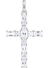 Kettenanh&auml;nger Thomas Sabo "Schmuck Silber 925 Anh&auml;nger Kreuz", silber (silberfarben, kristallwei&szlig;, kristallwei&szlig;), Schmuckanh&auml;nger, Damen, Silber 925 (recycelt), 4,73 g, Kettenanh&auml;nger, mit Zirkonia (synth.)