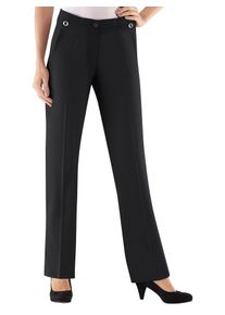 B&uuml;gelfaltenhose COME ON, Damen, Gr. 46, Normalgr&ouml;&szlig;en, schwarz, 65% Polyester, 32% Viskose, 3% Elasthan, meliert, unifarben, lang, Hosen B&uuml;gelfaltenhose