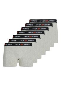 Jack & Jones Trunk JACK & JONES "JACCORP OLD LOGO TRUNKS 7 PACK", Damen, Gr. S, 7 Stk., light grau melange pack:mix, Jersey, Obermaterial: 95% Baumwolle, 5% Elasthan, meliert, unifarben mit Farbeinsatz, eng, Unterhosen Trunk, Baumwollmischung