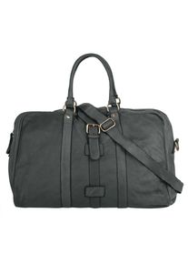 Reisetasche FORTY, Damen, Gr. B/H/T: 53cm x 30cm x 20cm onesize, grau, Leder, leicht gl&auml;nzend, unifarben, Taschen Reisetasche, echt Leder, Made in Italy