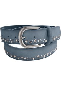 Lederg&uuml;rtel Heine, Damen, Gr. 95, silber (blau, silberfarben), G&uuml;rtel Lederg&uuml;rtel