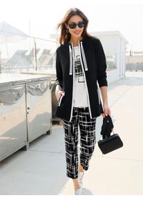 Shirtjacke Inspirationen "Sweatjacke", Damen, Gr. 52, schwarz, 50% Modal, 44% Polyester, 6% Elasthan, unifarben, Shirts Shirtjacke