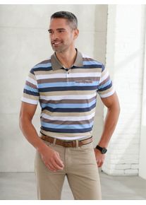 Poloshirt CLASSIC "Poloshirt", Damen, Gr. 60/62, blau (taupe, beige, eisblau, gestreift), 100% Baumwolle, bedruckt, gemustert, mehrfarbig, Shirts Poloshirt