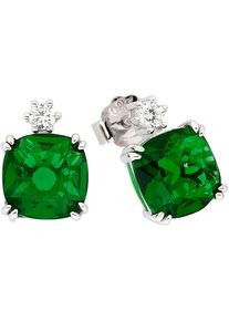 Paar Ohrstecker Firetti "Schmuck Geschenk Silber 925 Ohrschmuck Ohrringe Royal", gr&uuml;n (silberfarben, gr&uuml;n, kristallwei&szlig;, gr&uuml;n, kristallwei&szlig;), Ohrringe, Damen, Silber 925 (Sterlingsilber), Paar Ohrstecker, mit Zirkonia (synth.)