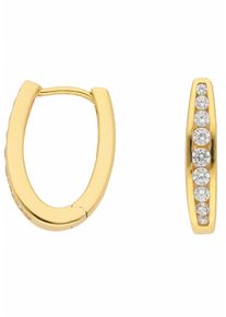 Adelia&acute;s Paar Creolen ADELIA&acute;S "333 Gold Ohrringe Creolen mit Zirkonia", gold, Ohrringe, Damen, Gelbgold 333, Paar Creolen