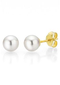 Paar Ohrstecker Firetti "Schmuck Geschenk Gold 375 Ohrschmuck Perle verschiedene Gr&ouml;&szlig;en" Gr. 6, gold (gelbgoldfarben, wei&szlig;), Ohrringe, Damen, 6, Gelbgold 375 Perlen, Gelbgold 375, Perlen, Paar Ohrstecker, Made in Germany - mit S&uuml;&szlig;wasserzuchtperle