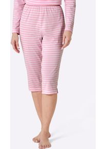 w&auml;schepur Caprihose W&Auml;SCHEPUR, Damen, Gr. 44/46, Normalgr&ouml;&szlig;en, ros&eacute;, wei&szlig;, geringelt, 100% Baumwolle, gemustert, gestreift, Hosen Caprihose