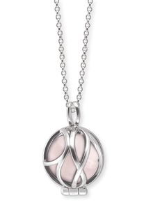 Kette mit Anh&auml;nger Engelsrufer "Powerful Stone Paradise Rosenquarz" Gr. XS, bunt (silberfarben, rosa), Halsketten, Damen, XS, Silber 925 (Sterlingsilber), L: 50, Kette mit Anh&auml;nger, mit Rosenquarz