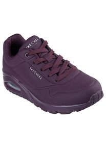 Wedgesneaker Skechers "UNO STAND ON AIR", Damen, Gr. 37, rot (burgunder), Lederimitat, Schuhe Wedgesneaker, Freizeitschuh, Halbschuh, Schn&uuml;rschuh weich gepolsterte Innensohle