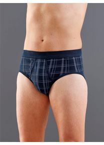 Slip Schiesser, Herren, Gr. 6, 2 Stk., blau (dunkelblau, kariert), 100% Baumwolle, Unterhosen Slip