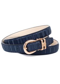 Lederg&uuml;rtel Anthoni Crown, Damen, Gr. 85, blau (dunkelblau), Leder, unifarben, G&uuml;rtel Lederg&uuml;rtel, mit dekorativer Metallschlaufe
