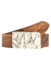 Lederg&uuml;rtel RETTUNGSRING G&Uuml;RTEL, Damen, Gr. 11,5, braun (cognac), Leder, unifarben, G&uuml;rtel Lederg&uuml;rtel, mit austauschbarer Schlie&szlig;e &raquo;Felswand Silber&laquo;