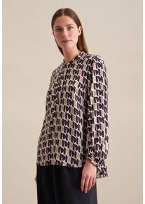 Klassische Bluse Seidensticker "Schwarze Rose", Damen, Gr. S(36), blau (dunkelblau), 100% Viskose, gemustert, regular fit, ohne Ausschnitt, Blusen Klassische Bluse, Tunika Druck