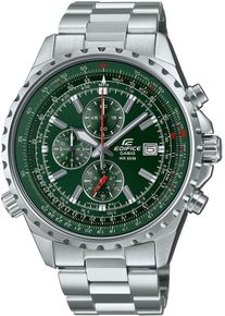 Chronograph CASIO EDIFICE, silber (dunkelgr&uuml;n, silberfarben), Armbanduhren, Herren, Chronograph, Quarzuhr, Armbanduhr,Herrenuhr,Edelstahlarmband,bis 10 bar wasserdicht