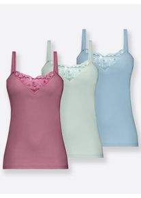 w&auml;schepur Achselhemd W&Auml;SCHEPUR, Damen, Gr. 50, 3 Stk., Normalgr&ouml;&szlig;en, bunt (beere, bleu, mint), 100% Baumwolle, Unterhemden Achselhemd