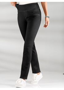 Schlupfhose Casual Looks, Damen, Gr. 46, Normalgr&ouml;&szlig;en, schwarz, 65% Baumwolle, 33% Polyester, 2% Elasthan, unifarben, lang, Hosen Schlupfhose