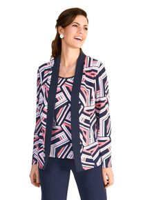 2-in-1-Langarmshirt, Damen, Gr. 46, bunt (marine, koralle), Jersey, Obermaterial: 95% Polyester, 5% Elasthan, HERMANN LANGE Collection, bedruckt, regular fit normal, Rundhals, Shirts 2-in-1-Langarmshirt, mit Grafik-Muster