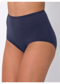 Taillenslip, Damen, Gr. 36/38, 3 Stk., blau (nachtblau, hellblau), 95% Baumwolle, 5% Elasthan, Unterhosen Taillenslip