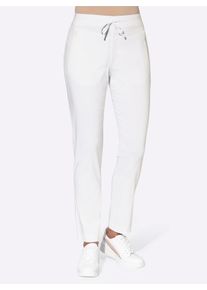 Schlupfhose Classic Basics, Damen, Gr. 46, Normalgr&ouml;&szlig;en, wei&szlig;, 72% Viskose, 25% Polyamid, 3% Elasthan, unifarben, lang, Hosen Schlupfhose