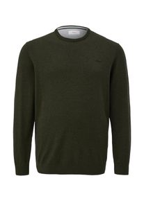 Strickpullover, Herren, Gr. XXL, dunkelgr&uuml;n, Strick, Obermaterial: 100% Baumwolle, s.Oliver MEN BIG SIZES, bestickt, unifarben, normal h&uuml;ftbedeckend, Rundhals, Flachstrickb&uuml;ndchen, Pullover Strickpullover, mit Logostickerei - Gro&szlig;e Gr&ouml;&szlig;en
