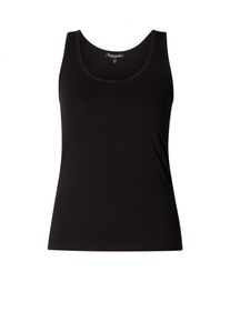 Tanktop Base Level Curvy, Damen, Gr. 44, schwarz, Jersey, Obermaterial: 94% Baumwolle, 6% Elasthan, unifarben, normal h&uuml;ftbedeckend, Rundhals, Tops Tanktop, in gro&szlig;en Gr&ouml;&szlig;en