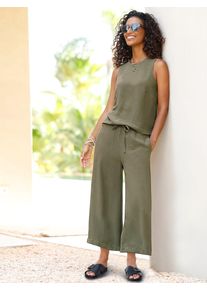 Hosenanzug Heine, Damen, Gr. 46, Normalgr&ouml;&szlig;en, khaki, 100% Polyester, Anz&uuml;ge Hosenanzug