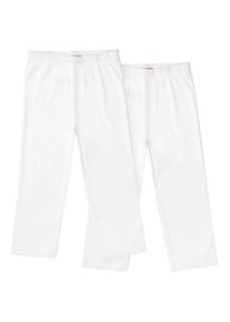 Caprihose STACCATO, M&auml;dchen, Gr. 140, Normalgr&ouml;&szlig;en, wei&szlig;, Oberstoff: 95% Baumwolle, 5% Elasthan., unifarben, Basic, bequem, Hosen Caprihose, Doppelpack