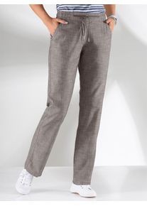 Bootcuthose Casual Looks, Damen, Gr. 24, Kurzgr&ouml;&szlig;en, grau (taupe), 100% Baumwolle, unifarben, lang, Hosen Bootcuthose