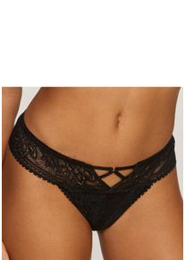 String Lascana, Damen, Gr. 44/46, schwarz, Spitze, Obermaterial: 90% Polyamid, 10% Elasthan, Unterhosen String, mit edlem Cut-Out aus floraler Jacquardspitze