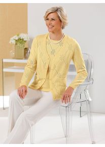 Cardigan CLASSIC, Damen, Gr. 54, gelb (vanille), 100% Polyacryl, unifarben, Strickjacken Cardigan