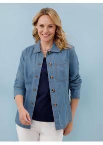 Jeansjacke Classic Basics, Damen, Gr. 52, blau, bleached, 100% Baumwolle, unifarben, Jacken Jeansjacke