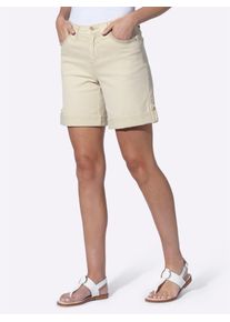 Jeansshorts Heine, Damen, Gr. 46, Normalgr&ouml;&szlig;en, sand, 96% Baumwolle, 4% Elasthan, unifarben, kurz, Jeans Jeansshorts