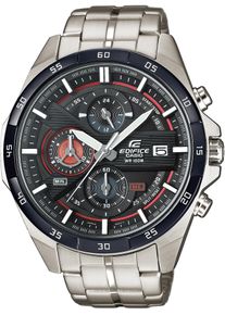 Chronograph CASIO EDIFICE, silber (rot, schwarz, silberfarben), Armbanduhren, Herren, Chronograph, Quarzuhr,Armbanduhr,Herrenuhr,bis 10 bar wasserdicht, Edelstahlarmband