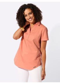 Jeansbluse Casual Looks, Damen, Gr. 46, papaya, 100% Baumwolle, unifarben, Blusen Jeansbluse