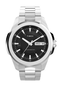 Quarzuhr Timex "ESSEX", silberfarben, Armbanduhren, Damen, Quarzuhr, Armbanduhr, Herrenuhr, Edelstahlarmband, Datum, Leuchtzeiger