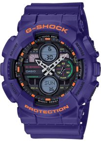 Chronograph Casio G-SHOCK, blau (lila), Armbanduhren, Herren, Chronograph, Quarzuhr,Armbanduhr,Herrenuhr,digital, bis 20 bar wasserd.Resinarmband